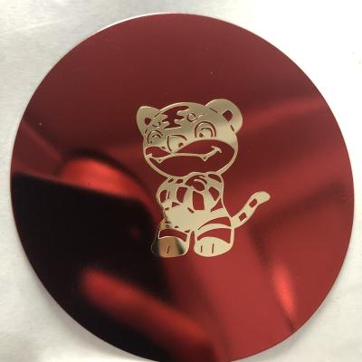 China Custom Waterproof Electroform Gold Nickel 3d Logo Transfer Embossed Decals Metal Stickers With Nickel Adhesive Stickers For Packaging for sale