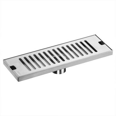 China Modern Linear Drain Rectangular Floor Drain With Accessories Capsule Pattern Cover Grate Removable SUS304 Stainless Steel for sale