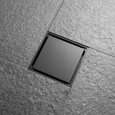 China Modern Square Shower Floor Drain with Removable Strainer, Matte Black Anti Clogging and Tile Insert Grate Cover Hair Catcher Smell for sale