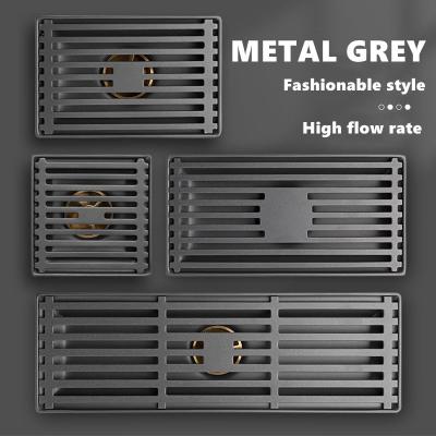 China Modern Gray Stainless Steel Rows Metal Shower Drain Linear Paint Smell Proof Floor Drain for sale