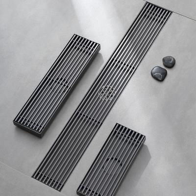 China Modern Long Tape Floor Drain 304 Stainless Steel Kitchen Floor Drain Hotel Floor Drain Bathroom Smell Proof Shower Drain for sale