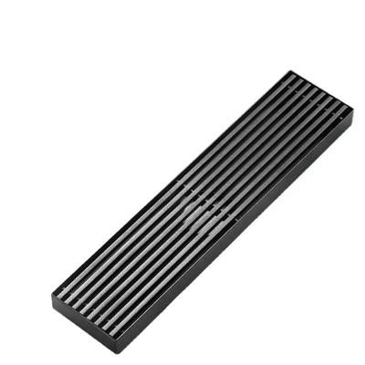 China 6.8CM Width Modern Linear Shower Floor Drain Grate Removable Cover Hair Catcher, Matte Black Anti Clogging and Odor for sale