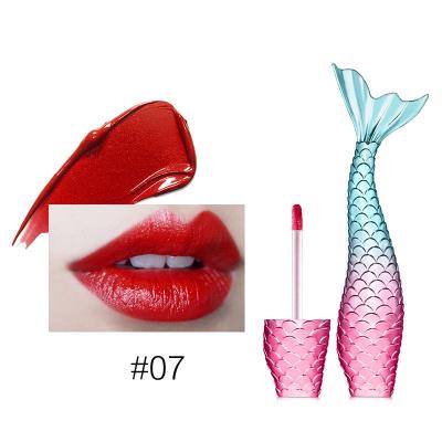 China New 20 Color Waterproof Mermaid Lip Gloss Waterproof Matte Liquid Lipstick Metal Lip Gloss Cosmetics Makeup Sexy Nude Purple Lips for sale