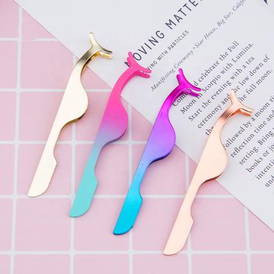 China Stainless Steel Makeup Tools Goods Stainless Steel False Eyelash Extension Eyebrow Logo Tweezers and Comb Lash Tweezer for sale