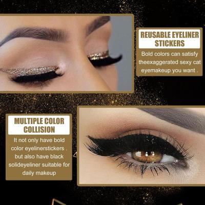 China Plastic+ Imitated Mink Hair 2022 7 Colors 4 Pairs Party Tape Lashes 3D Eyeliner Fluorescent Super Soft Eyeshadow False Glitter Lashes for sale