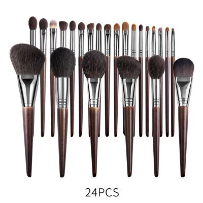 China Angular Blush Sense Goat Hair Animal Makeup Kit Beauty Tools Interchange Organic Luxury Makeup Brush Set 24 Pieces for sale