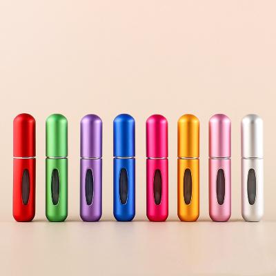 China Custom Logo 5ml Mini Bottom Refillable Aluminum Atomizer Personal Care Perfume Spray Bottle Travel Pocket Empty Gift Perfume Cosmetic Container for sale