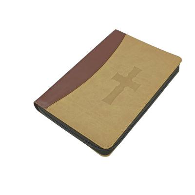 China paper & Custom Leather Cardboard Cover Bible Printing Bible With Zipper Printing Service for sale