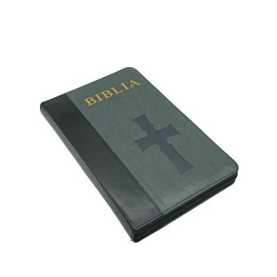 China paper & Cardboard Printing Service Custom New Design Holy Bible KJV Spanish Blue Book for sale