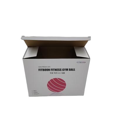 China Recyclable Color Printing Corrugated Packaging Box Single Folding Box For Fitness Packing Balls for sale