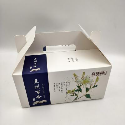 China High Quality Recyclable Customized White Color Print Card Gift Box With Handle for sale