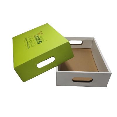 China Wholesale Customized Recyclable Folding Design Square Fresh Fruit Box Corrugated Packaging for sale