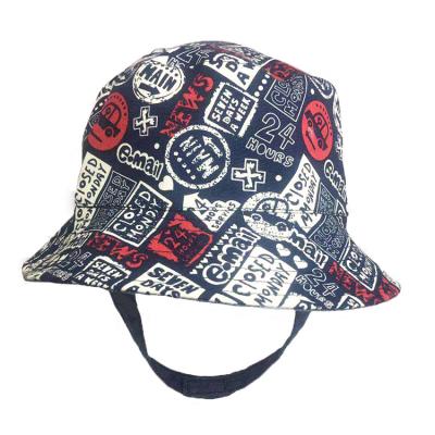 China Custom Character Logo Children's Hats For Boys And Girls Long Double Sided With Sunshade Hat UV Protection Kids Bucket Hat for sale