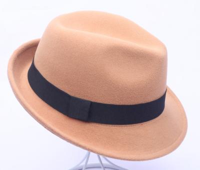 China Manhattan Fedora Hat Warm Fedoras Cap Panama Vintage Women Men Character Unisex Hats With Black Ribbon Band for sale