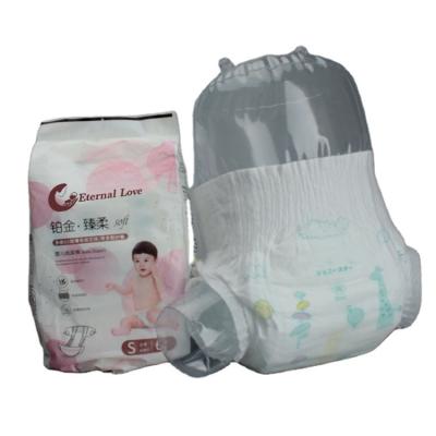 China Cheap Breathable Printed Newborn Disposable Diaper Cotton Baby Magic Diaper for sale