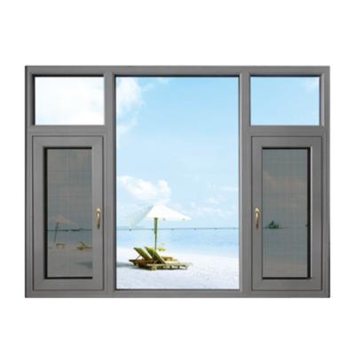 China Alwew General Folding Casement Screen Aluminum Exterior Opening Windows With Double Glass for sale