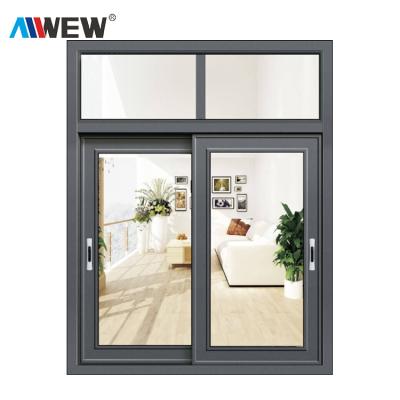 China Alwew Magnetic Aluminum Frame Screen Tanzania Metal Single Stained Glass Sliding Window for sale