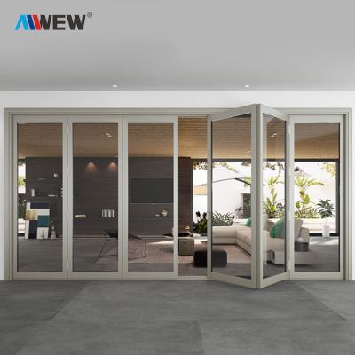 China Guangzhou Modern Bi Folding Aluminum Folding Door For Living Room And Bathroom Aluminum Door for sale