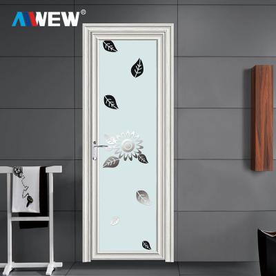 China ALWEW 2021 Side Frame Cover Single Room Glass Edge View Door Modern Wide Aluminum Narrow Aluminum Casement Glass Door for sale