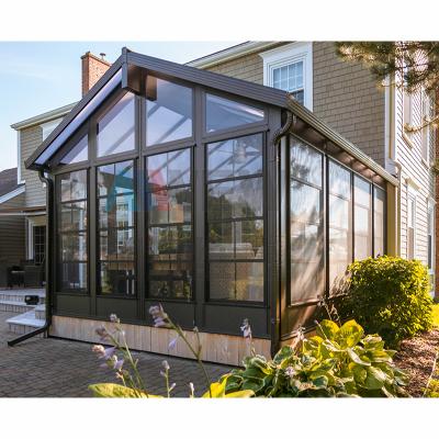 China Alwew Garden Sunroom Aluminum Alloy PVC Traditional Glass Low-E High Quality Sunroom for sale