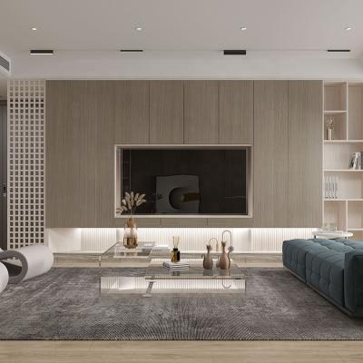 China Expandable Modern Home Wooden Living Room Furniture Designs Full Wall Mounted Hotel TV Screen TV Cabinet Design for sale