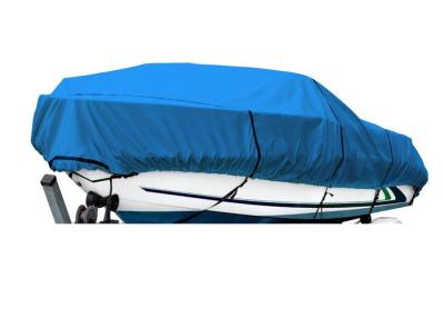 China 600 Denier Breathable Boat Cover Fits V - Hull Runabout Boats 24' To 26' Long Blue for sale