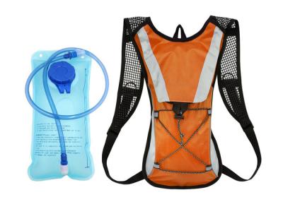 China Orange Mountain Biking Backpack , Hydration Compatible Backpack With Straw for sale