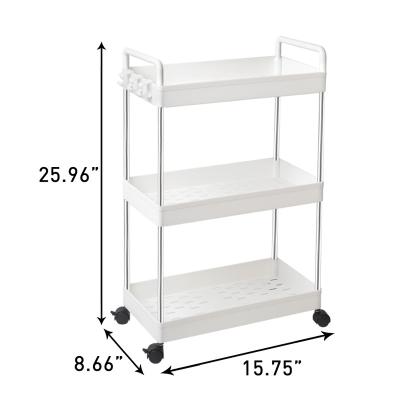 China Slim Kitchen Traditional Modern Clear Rolling Bathroom Storage Cart Organize With Handle for sale