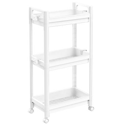 China Traditional Bathroom Bedroom Living Room Corner Shelf 3 Tier Multi Layer Kitchen Storage Cart for sale