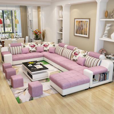 China 2021 Other Modern Pink Fabric Leather Living Room Sofas Sets Customized Living Room Furniture Sofa for sale