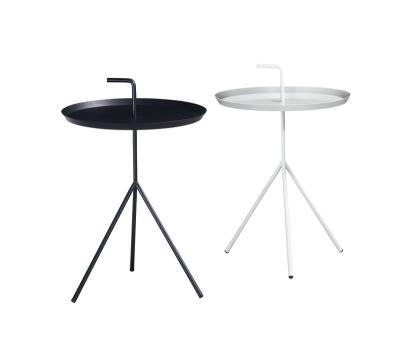 China Modern Cheap Metal Tray Small Round Table Modern Furniture Living Room Coffee Table Side Black Table for sale