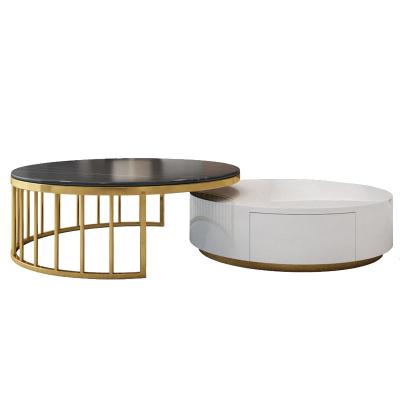 China Modern Modern Cafe Stainless Steel Center The Living Room Marble Table for sale