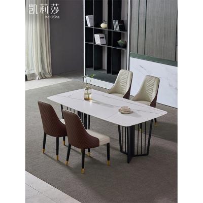 China Modern Modern Stainless Steel Table Legs Indoor Dining Table Set Marble for sale