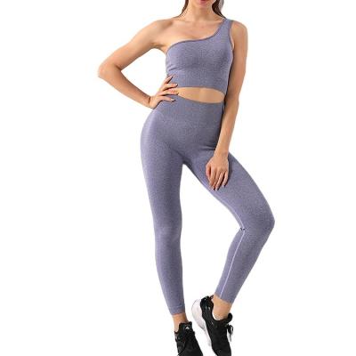 China Breathable Custom Women Sports Wear Seamless Sports Bra And Leggings Gym Fitness Clothing Yoga Two Piece Set for sale