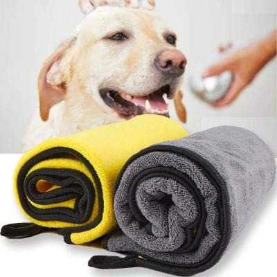 China Durable High Quality Super Soft Absorbent Fiber Micro Thick Pet Cleaning Towel For Dog for sale