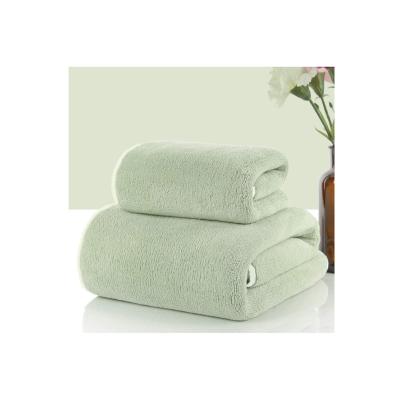 China Sustainable Premium Bath Towel 100% Green High Density Microfiber Coral Fleece Towel for sale