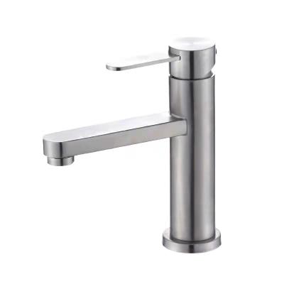 China Hot Sale Stainless Steel Faucets Faucets Single Handle Basin Mixer Bathroom Sink Basin Faucet Metered for sale