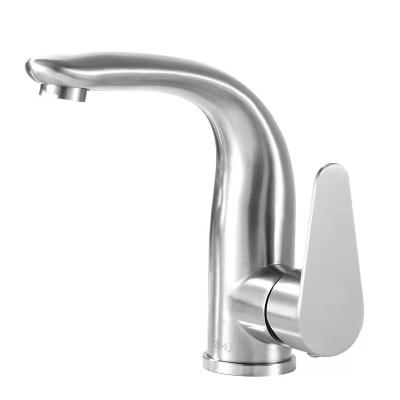 China DQOK Faucets High Quality Metered Single Hole Stainless Steel Faucet Bathroom Basin Faucet for sale