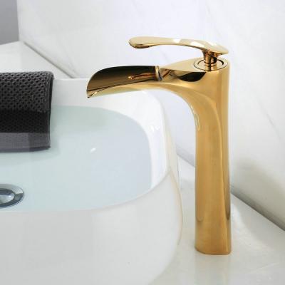 China Hot Selling Faucets Factory Direct Gold Metered Luxury Bathroom Sink Basin Faucet Water Tap Gold Brushed Faucet for sale