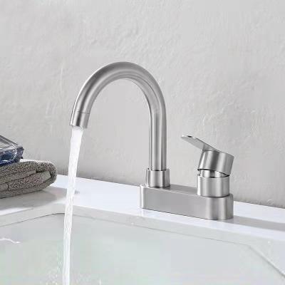 China Hot Selling Wholesale Faucets Bathroom Sink Faucet Metered Brass Deck Mounted Basin Faucet Bathroom Faucet for sale