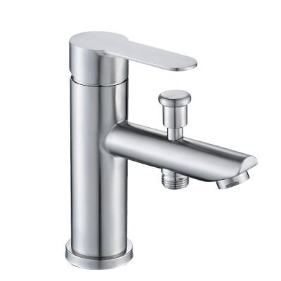 China Metered Faucets Stainless Steel Basin Lifting Hole Single Faucet Wash Basin With Spout Shampoo Artifact for sale