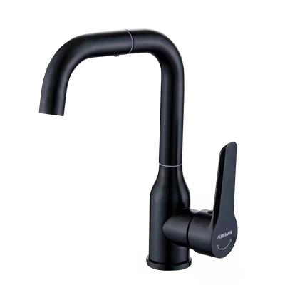 China 304 Stainless Steel Basin Faucets Metered Single Handle Basin Mixer Triple Function Pull Down Basin Faucet for sale