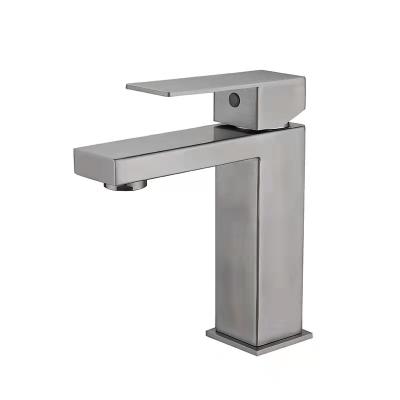 China Modern Good Quality Cheap Price Stainless Steel Square Basin Faucet Mixer Square Basin Faucet For Bathroom for sale