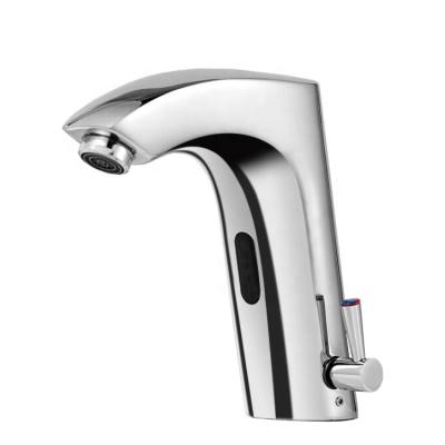 China Sense Faucets Modern Design Deck Mounted Hot Cold Water Mixer Stainless Steel Auto Faucet For Bathroom for sale