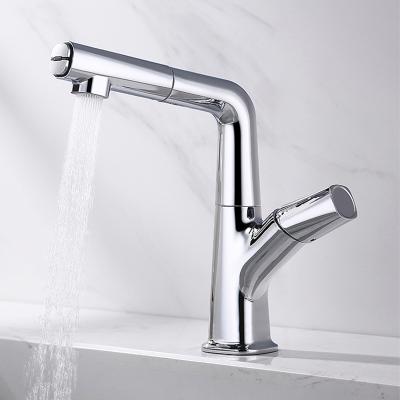 China Pull Out Black Multifunctional Stainless Steel Water Faucet Pull Down Bathroom Basin Faucet New Style for sale