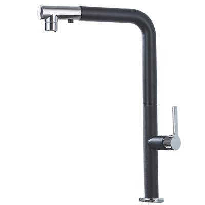 China Pull Out Spray Kitchen Faucet Pull Down 2 Function Water Sink Household Kitchen Lead Free Brass Faucet for sale