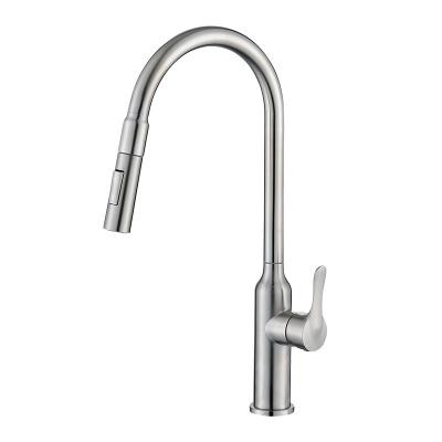 China Pull Out Spray Wine Bottle Stainless Steel Pull Down Kitchen Faucet Hot And Cold Water Kitchen Sink Mixing Valve for sale