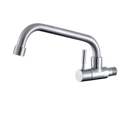 China Modern 304 Stainless Steel In-wall Kitchen Sink Cold Water Tap Single Balcony Sink Faucet for sale