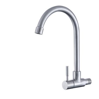 China Modern 304 Stainless Steel Kitchen Sink Cold Water Tap Balcony Wall Mounted Single Sink Faucet for sale