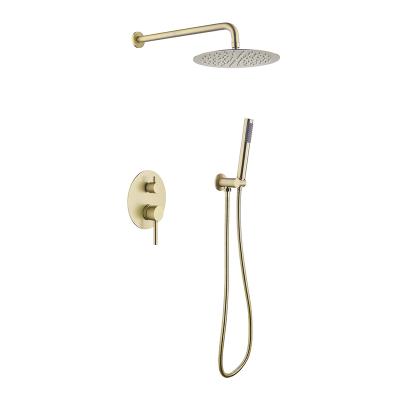 China Without Sliding Bar Hot Selling Modern Appearance Hidden Golden Shower Waterfall Bathroom Shower Set For Hotel for sale